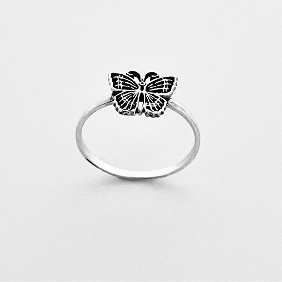 Sterling Silver Small Butterfly Ring, Silver Rings, Spirit Bug Jewelry, Insects - Picture 9 of 13